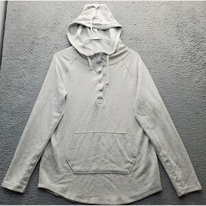 Thread & Supply Hoodie Mens Medium Gray Acrylic Stretch Long Sleeve‎ Pullover